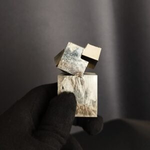 Intergrown Pyrite Cubes Specimen from Mina Ampliación A Victoria, Navajún, Spain. hover
