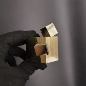 Intergrown Pyrite Cubes Specimen from Mina Ampliación A Victoria, Navajún, Spain. hover