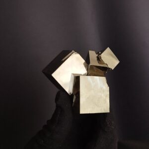 Intergrown Pyrite Cubes Specimen from Mina Ampliación A Victoria, Navajún, Spain. hover