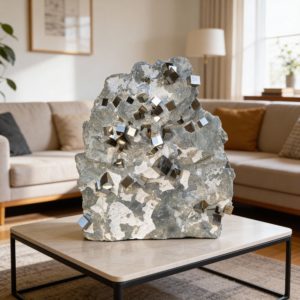 Magnífico Ejemplar de Pirita Cúbica procedente de Mina Ampliación A Victoria, Navajún, España. hover